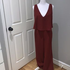 Wine Red Pantsuit